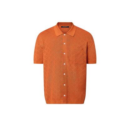 Louis Vuitton - Chemise manches courtes Monogram en pointelle de coton Orange