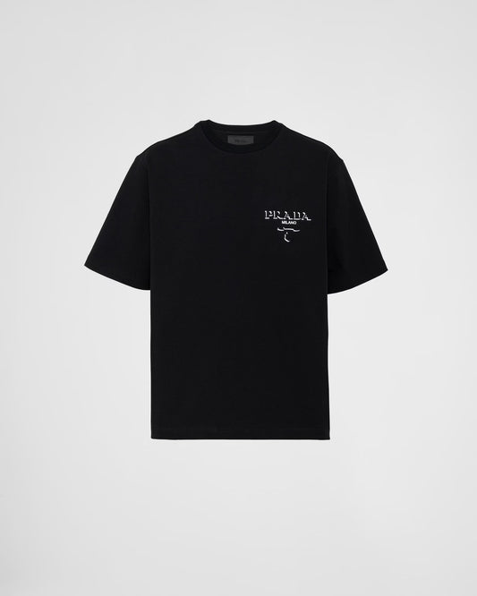 Prada - T-shirt en coton Noir II