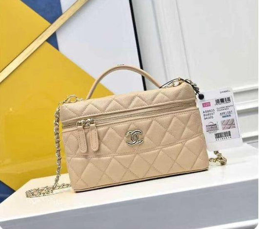 Chanel - Sacs à bandoulière 20cm Beige/Blanc/Rose/Noir