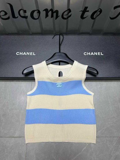 Chanel - T-Shirt à rayure Jaune/Blanc/Noir