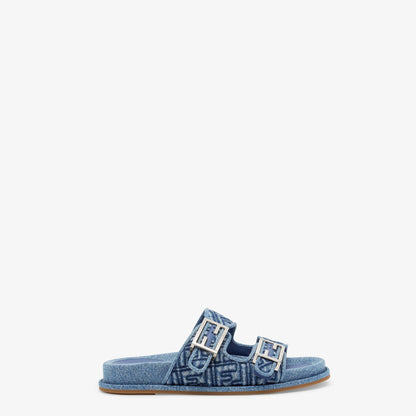 Fendi - Sandales Fendi Feel en denim Bleu
