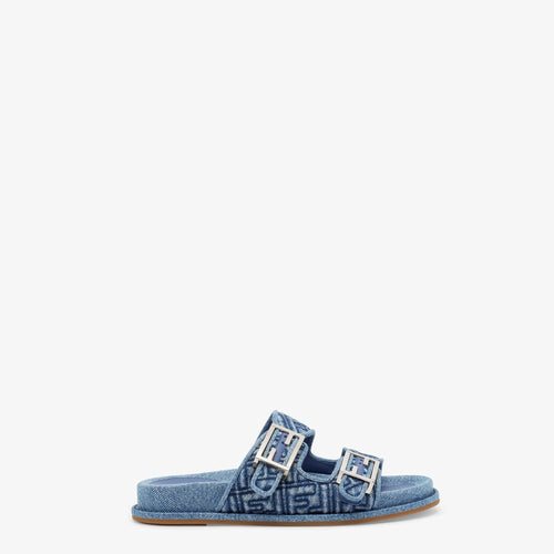 Fendi - Sandales Fendi Feel en denim Bleu