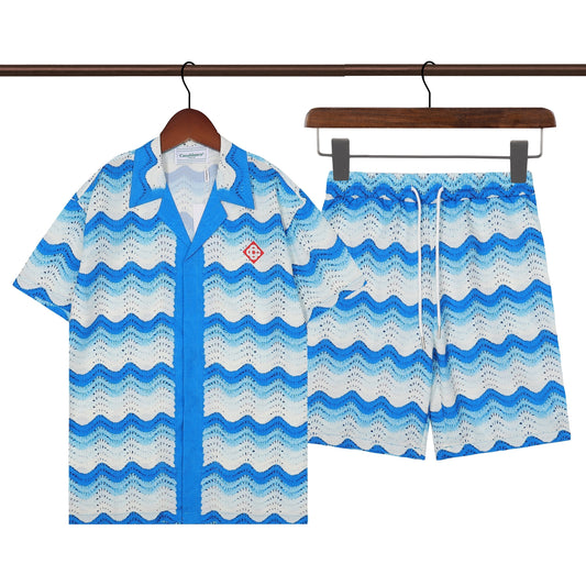 Ensemble Casablanca Bleu Wavy Gradient Crochet