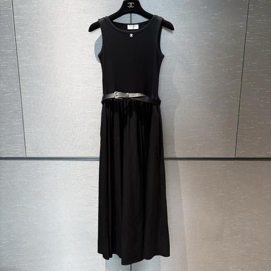 Chanel - Robe avec Ceinture Chanel Noir/Blanc