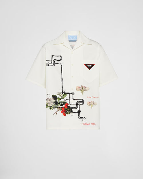 Prada - Chemise Timecapsule en coton imprimé Noir
