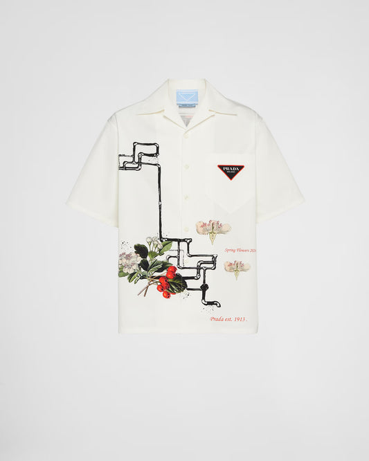 Prada - Chemise Timecapsule en coton imprimé Noir
