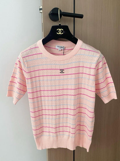Chanel - T-Shirt Rose/Blanc