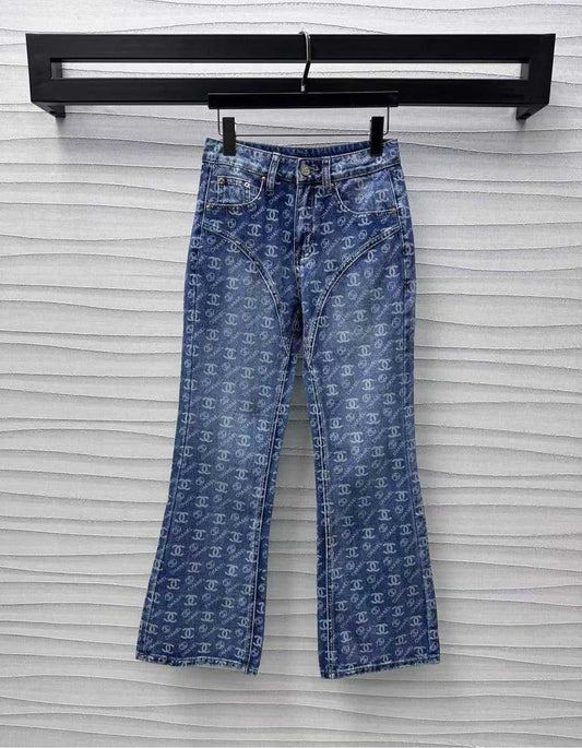 Chanel - Jeans avec logo iconique Bleu