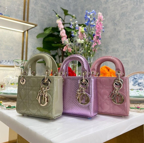 Dior - Sacs Lady Dior Petit Vert/Violet/Rose