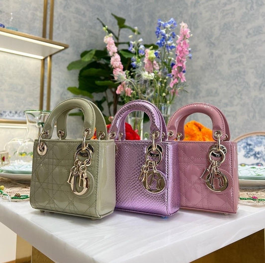 Dior - Sacs Lady Dior Petit Vert/Violet/Rose