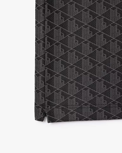 Lacoste - Polo classic fit jacquard monogramme Noir