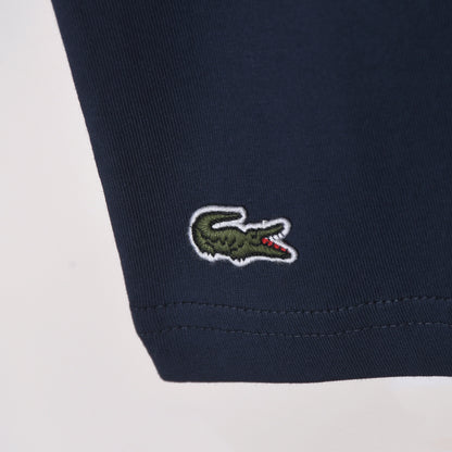 Lacoste - T-shirt en coton Logo Iconique Bleu Marine