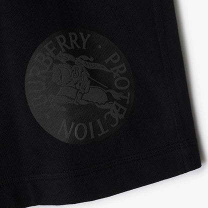 Burberry - Short en coton avec badge EKD Noir