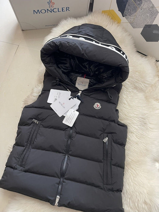 Moncler - Doudoune sans manche à capuche Noir