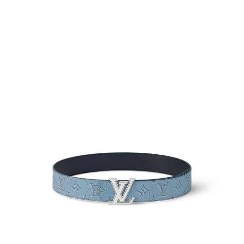 Louis Vuitton - Ceinture LV Dimension Monogram Héritage 40 mm réversible Bleu