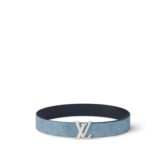 Louis Vuitton - Ceinture LV Dimension Monogram Héritage 40 mm réversible Bleu
