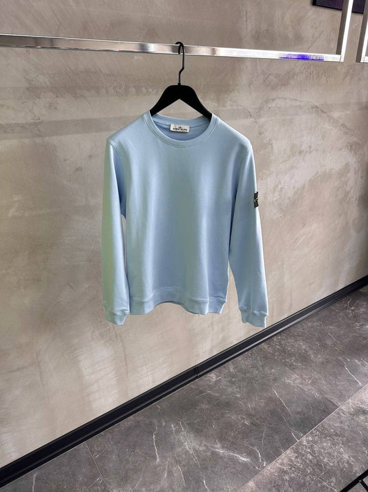 Stone Island - Sweat avec patch Bleu Ciel