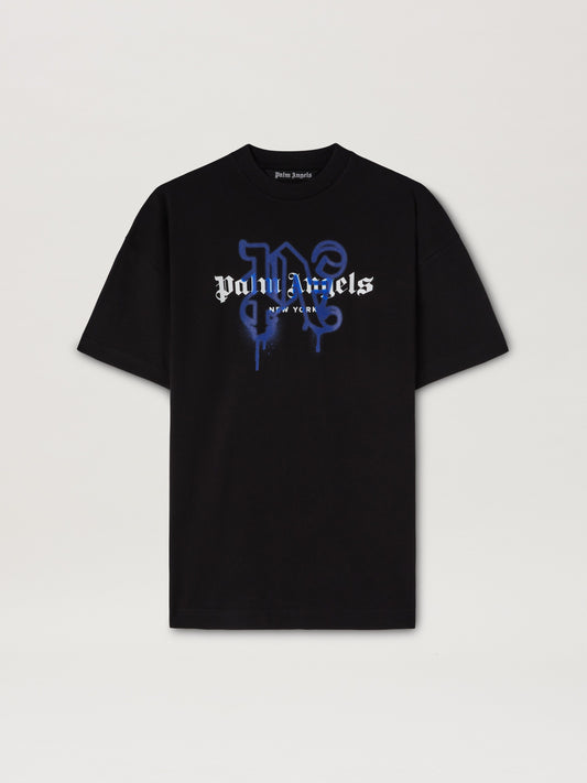 Palm Angels - T-shirt Monogram Spray City New York Noir