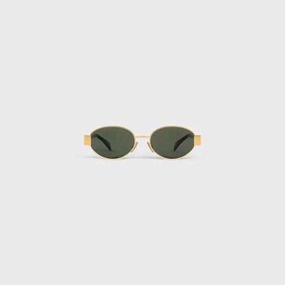 Celine - Lunettes De Soleil Triomphe métal 01 Or / Vert