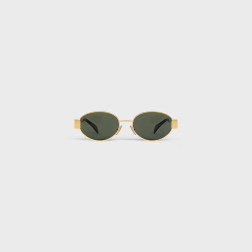 Celine - Lunettes De Soleil Triomphe métal 01 Or / Vert