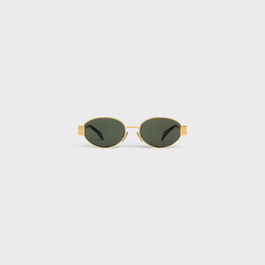 Celine - Lunettes De Soleil Triomphe métal 01 Or / Vert