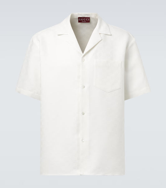 GUCCI - Chemise en lin melangé Blanc