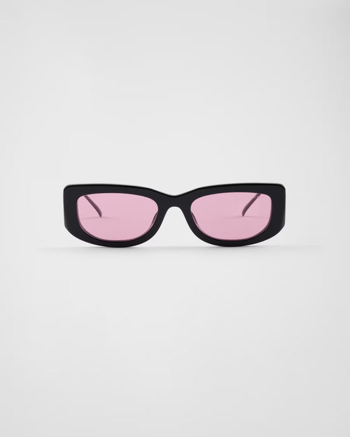 Prada - Lunettes De Soleil avec logo triangulaire Verres Fraise