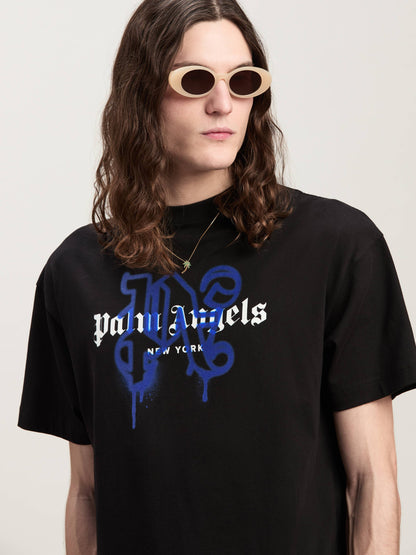 Palm Angels - T-shirt Monogram Spray City New York Noir