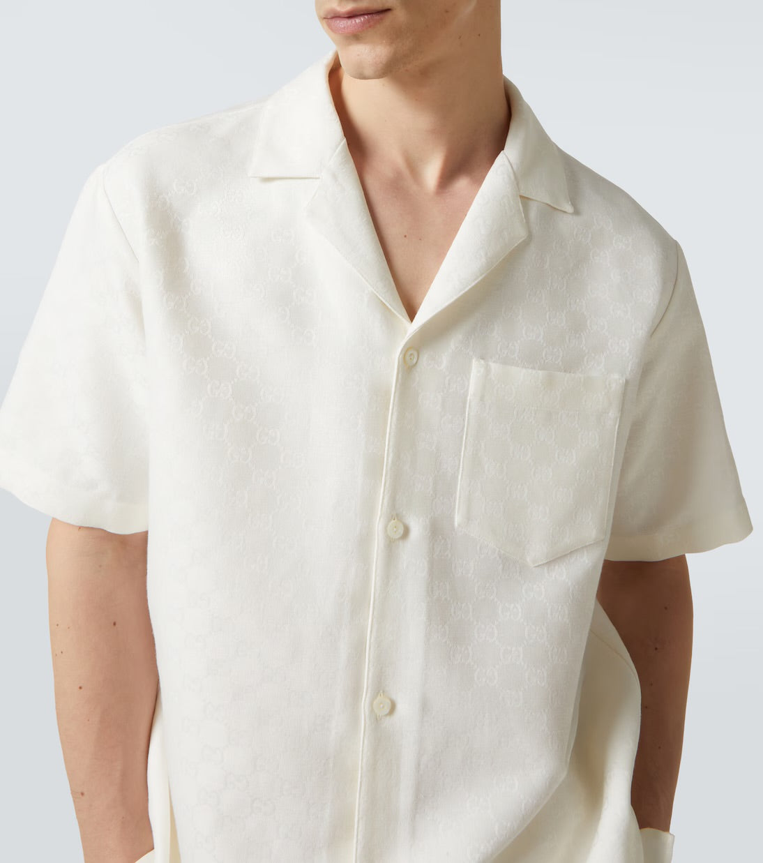 GUCCI - Chemise en lin melangé Blanc
