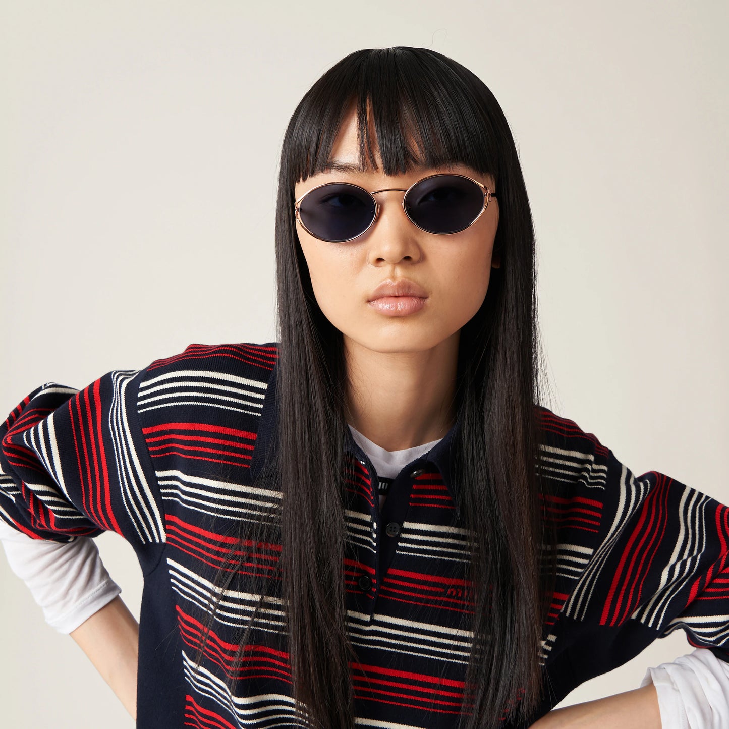 Miu Miu - Lunettes de soleil Miu Miu Logo Verres Bleus