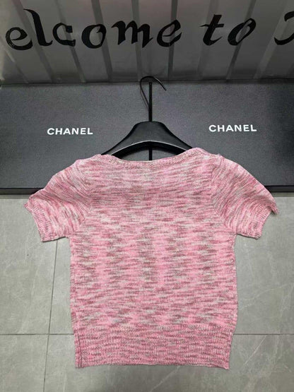 Chanel - T-Shirt dégradé de couleur Bleu/Beige/Rose