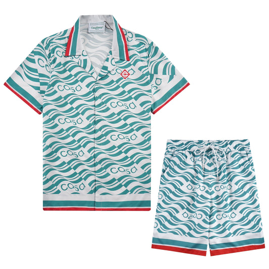 Ensemble Casablanca Vert / Blanc Jacquard Logo