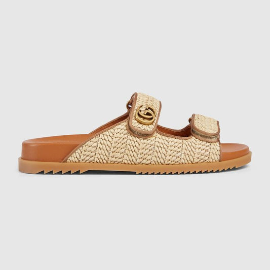 Gucci - Sandales avec Double G Marron
