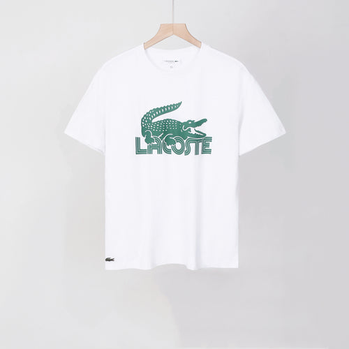 Lacoste - T-shirt en coton Logo Iconique Blanc