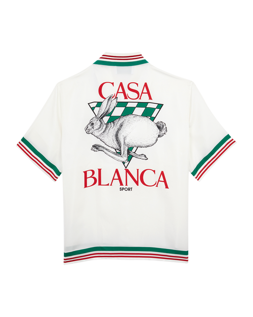 Casa Sport Knit Collar Short Sleeve Silk Shirt