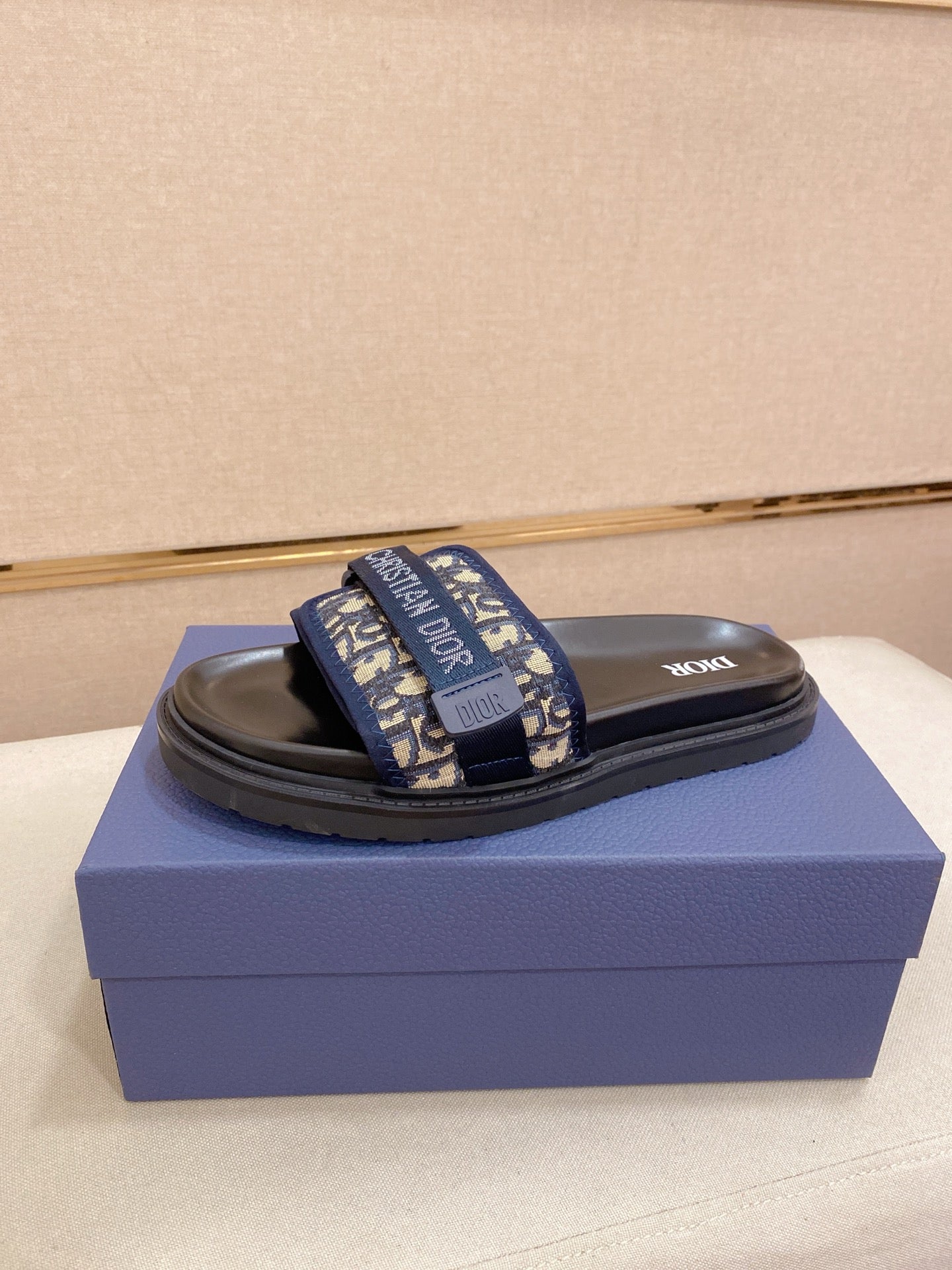 Dior - Sandale en Toile Navy avec logo