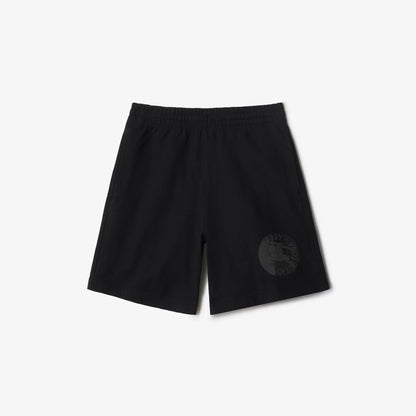 Burberry - Short en coton avec badge EKD Noir