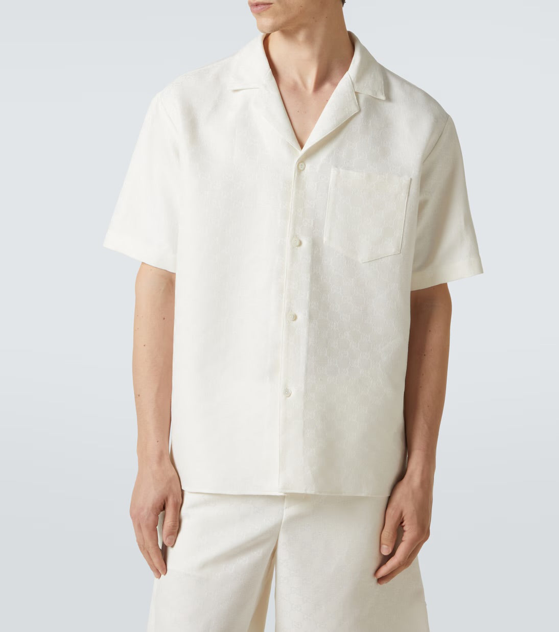 GUCCI - Chemise en lin melangé Blanc