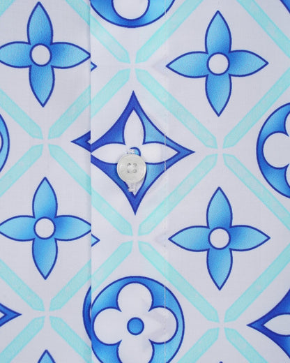Louis Vuitton - Chemise manches longues motif intégral LV coloré Nuance de Bleu