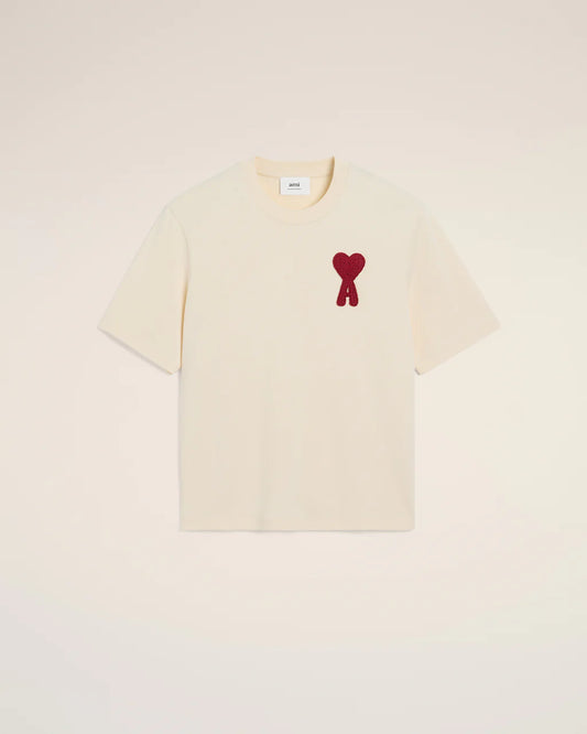 Ami - T-shirt Patch Ami De Cœur en coton Beige