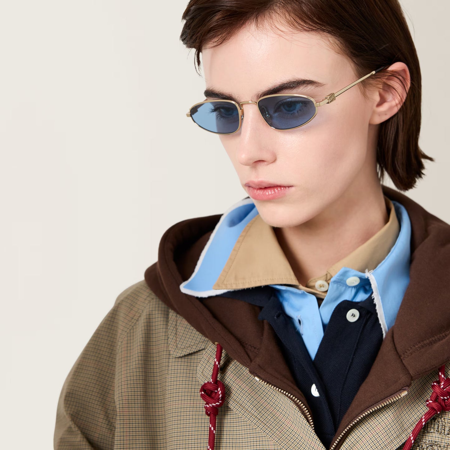 Miu Miu - Lunettes de soleil Logo Verres Indigo