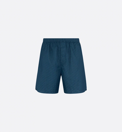 Dior - Short Dior Oblique Jacquard de soie et coton Bleu Marine
