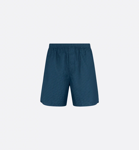 Dior - Short Dior Oblique Jacquard de soie et coton Bleu Marine