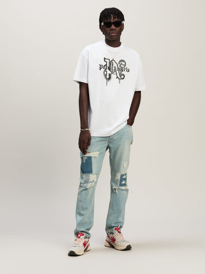 Palm Angels - T-shirt Monogram Spray City Paris Blanc