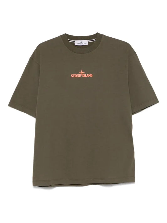 Stone Island - T-shirt logo print Vert Forêt