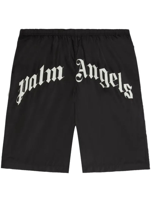 Palm Angels - Short de bain à logo incurvé Noir