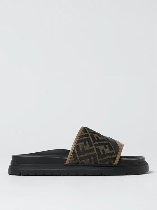 Fendi - Claquettes Monogram FF Marron