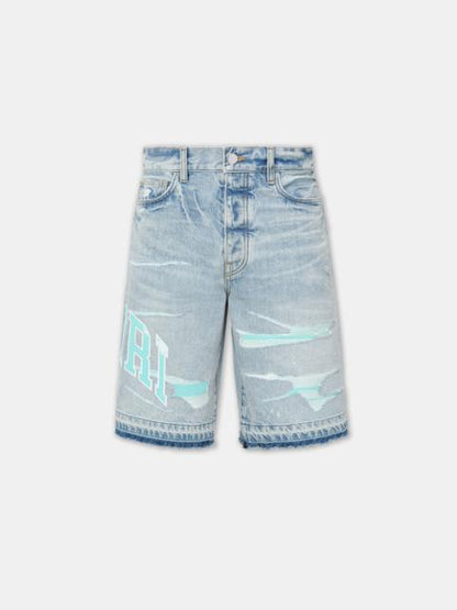 Amiri - Short en jean à logo brodé