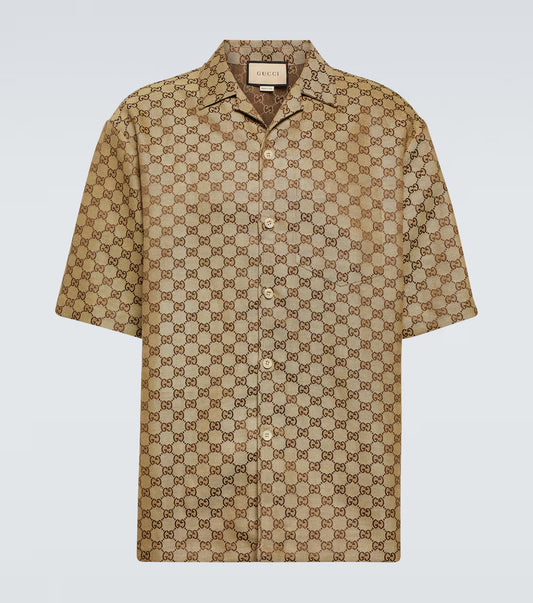 GUCCI - Chemise GG en jacquard de lin mélangé