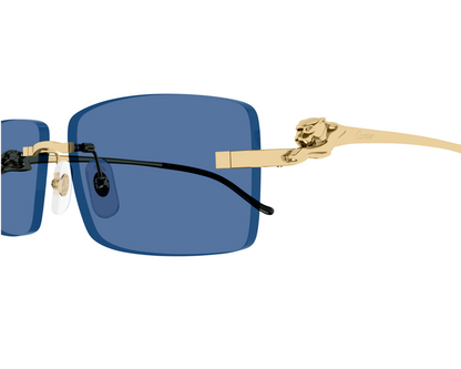 Cartier - Lunettes solaires Panthère Monture Or Verres Bleu